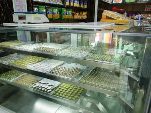 Haldiram Bhujiawala Sweets Corner displaying sweets