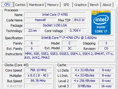 CPU-Z - Processor Details