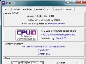 CPU-Z - Software Version Details