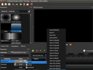 OpenShot Video Editor: Curve Presets Selections